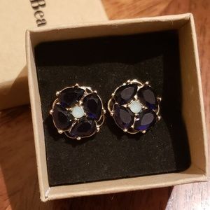 Sapphire and opal earrings